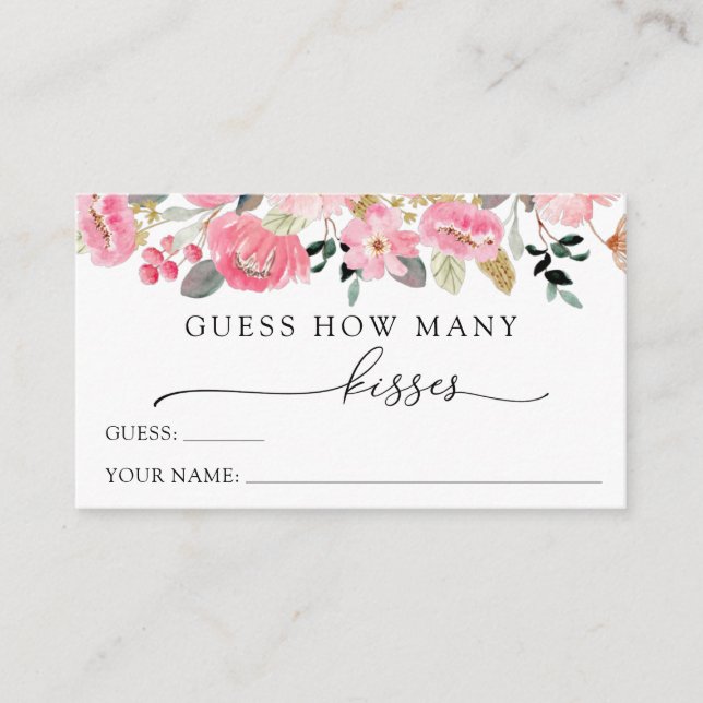 Adivina cuántas tarjetas de envoltura de besos (Anverso)