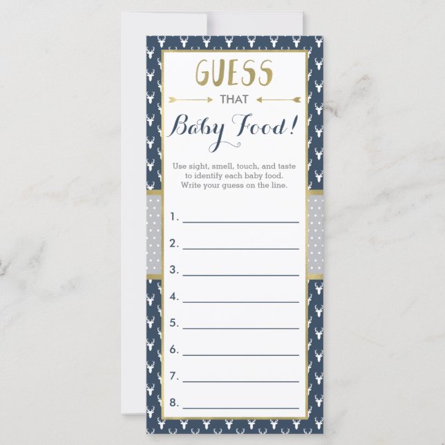 Adivina ese juego de comida para bebés, Baby Showe (Anverso)