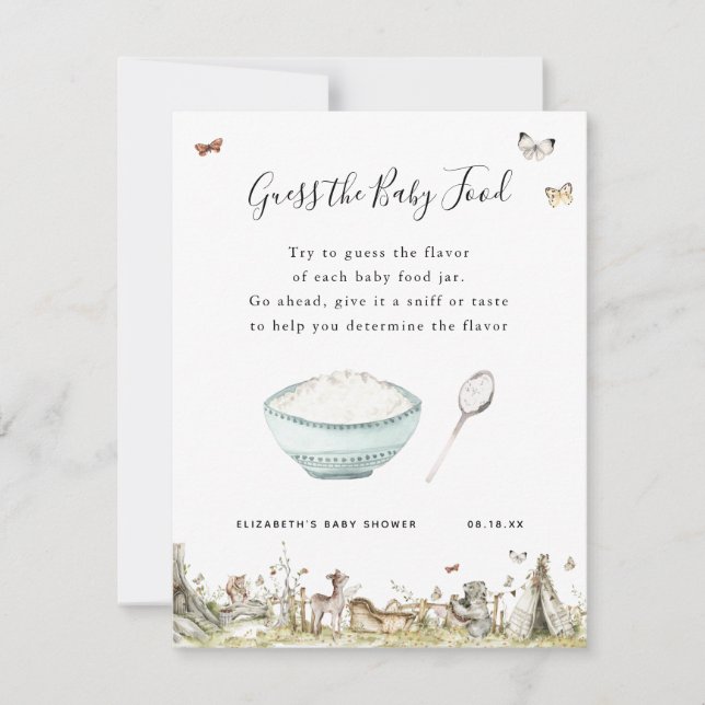 Adivina la comida para el bebé | Juego Baby Shower (Anverso)