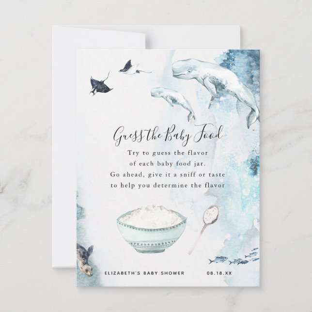 Adivina la comida para el bebé | Juego Baby Shower (Anverso)