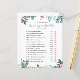 Adivina la tarjeta de juego Baby Shower de mamá o