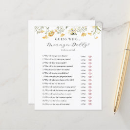 Adivina la tarjeta de juego Baby Shower de mamá o