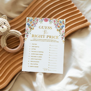 Adivina la tarjeta de juego Baby Shower de precio