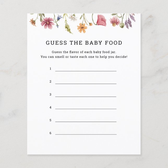 Adivina la tarjeta de juego de comida para bebés (Anverso)