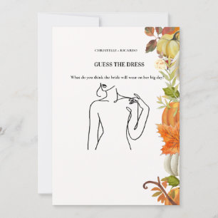 Adivina la tarjeta de juego de ducha de novia vest