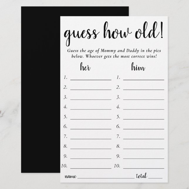 Adivina lo viejo | Tarjeta de juego para fotografí (Anverso / Reverso)
