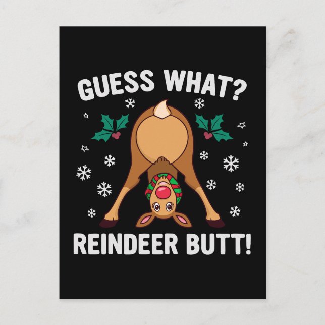 Adivina Qué Chiste De Navidad De Trasero De Reno (Anverso)