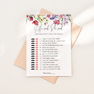 Adivina quién dijo la tarjeta de juego Floral Brid