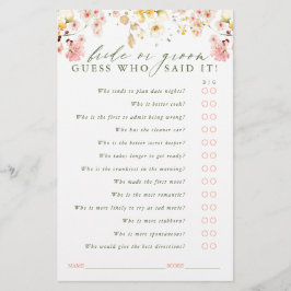 Adivina quién es la novia o el novio - Tarjeta de 