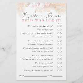 Adivina quién es la novia o el novio - Tarjeta de