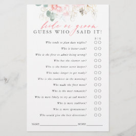 Adivina quién es la novia o el novio - Tarjeta de 