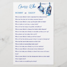 Adivina quién es la tarjeta de juego para la ducha