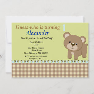 Adivina Quién Está Girando Invitación De Un Oso