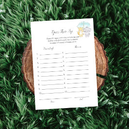 Adivina su tarjeta de juego de rociado de bebé de