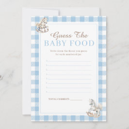 Adivina tarjeta de juego Baby Shower Baby Food Roc