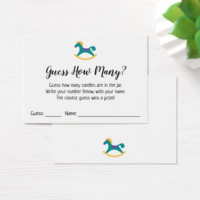 ¿Adivinan Cuántos? Tarjeta de juego blanca con cab (Escritorio)