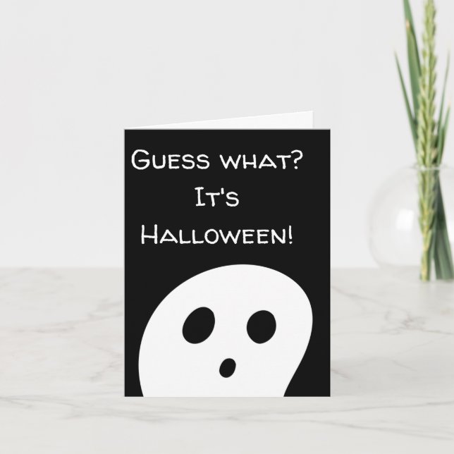 ¿Adivinan Qué? ¡Es Halloween! Tarjeta de Boo (Anverso)