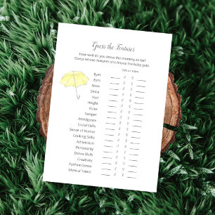 Adivinar las características Tarjeta de juego de r