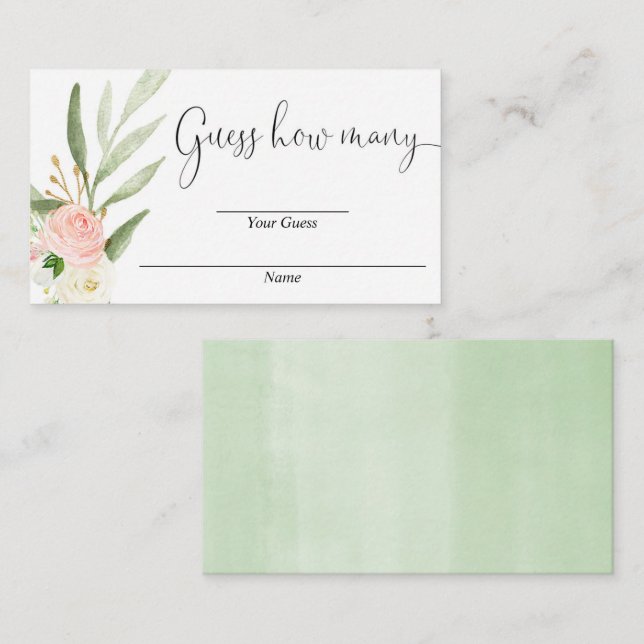 Adivinen cuántas tarjetas de ducha de bebé doradas (Anverso / Reverso)