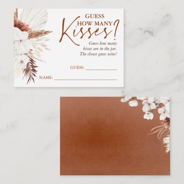 Adivinen cuántas tarjetas de juego de besos - Terr (Anverso / Reverso)