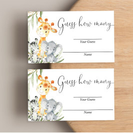 Adivinen cuántas tarjetas safari adorables animale