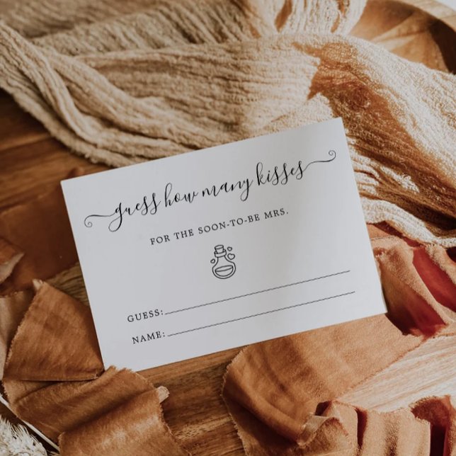 Adivinen Cuántos Besos Para Que Pronto Sea La Sra. (Guess How Many Kisses For The Soon To Be Mrs Card)