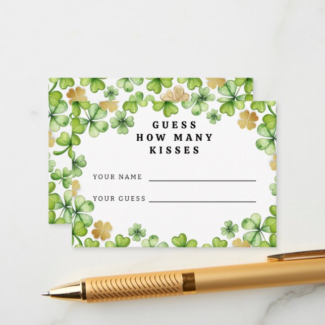 Adivinen cuántos besos son las tarjetas de juegos  (Anverso/Reverso In Situ)