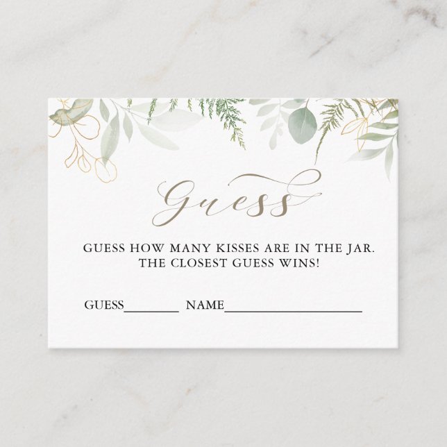 Adivinen Cuántos Besos Tiene La Tarjeta De Respues (Anverso)