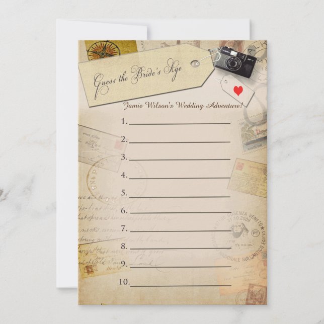 Adivinen el juego de la ducha de viajes de la novi (Anverso)