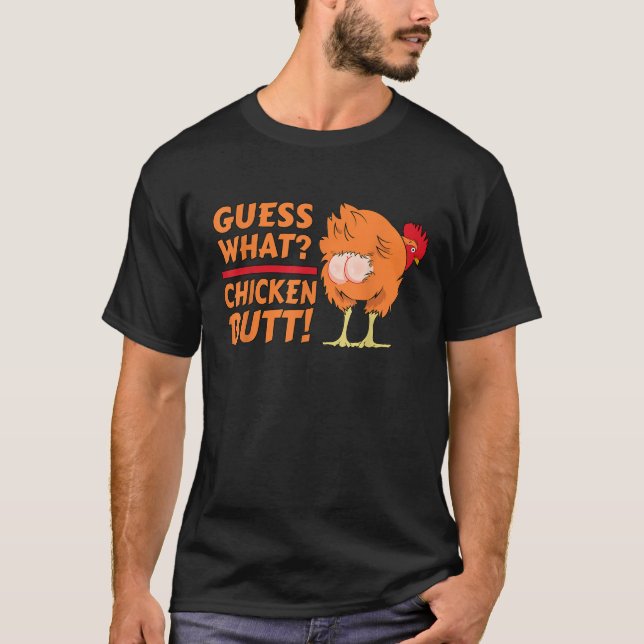 Adivinen Qué Camiseta De Chiste Graciosa De Pollo  (Anverso)