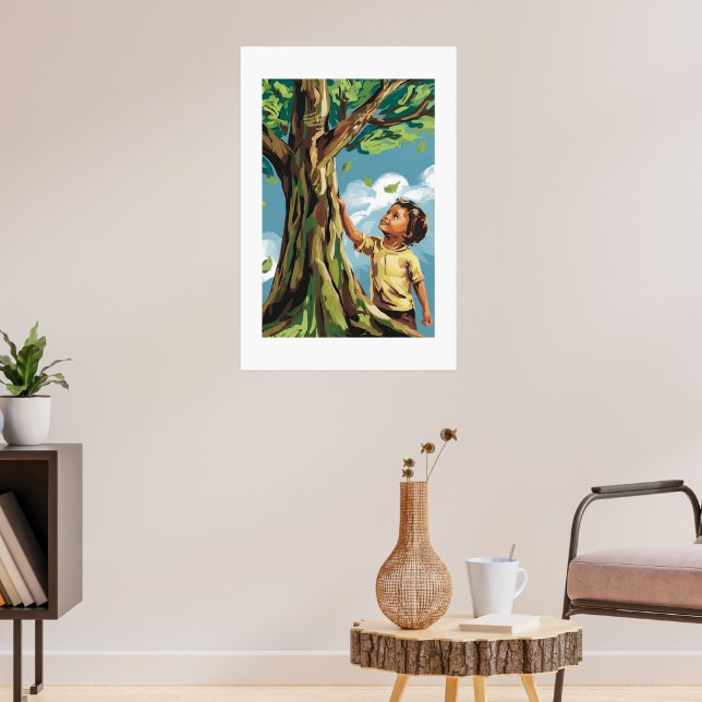 Admiración de Niño: Póster de Árbol Moderno Vibran (Salón 3)
