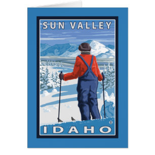 Admiración del esquiador - Sun Valley, Idaho