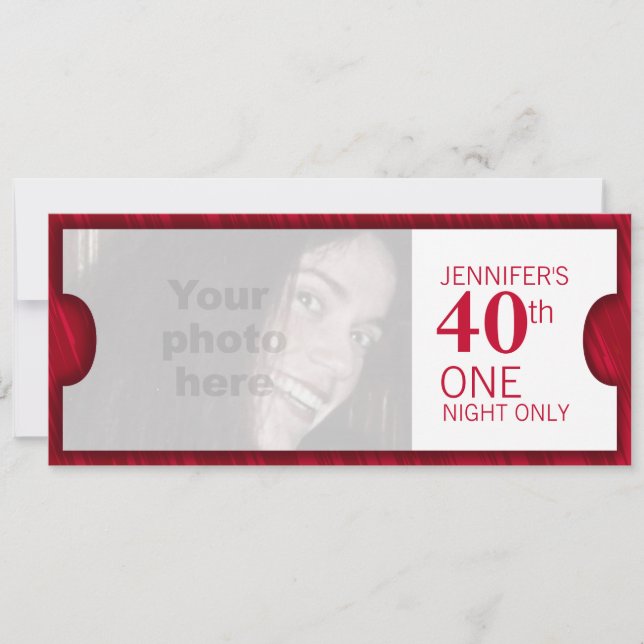 Admitir la invitación de dos fiestas VIP de 40 año (Anverso)