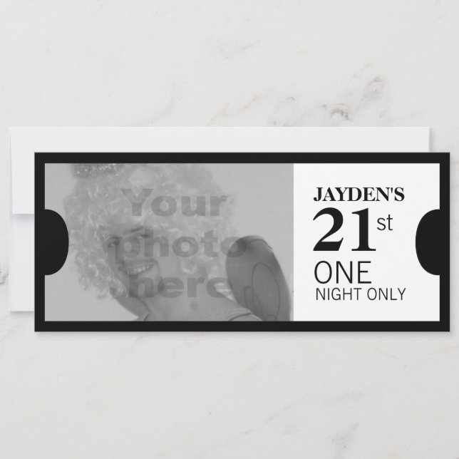 Admitir una invitación de foto de fiesta VIP de 21 (Anverso)