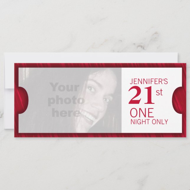 Admitir una invitación de foto de fiesta VIP de 21 (Anverso)