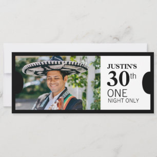 Admitir una invitación de foto de fiesta VIP de 30