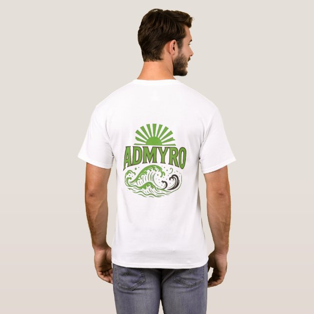 Admyro Waves Camiseta Masculina - Portada con logo (Reverso completo)