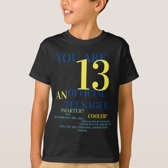 Adolescente Oficial 13.º Camiseta De Cumpleaños (Anverso)