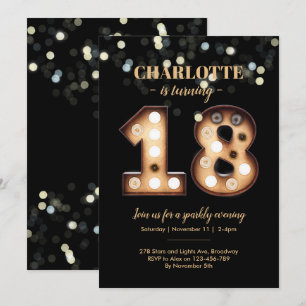 Adolescente Sparkly invitación a cumplir 18 años