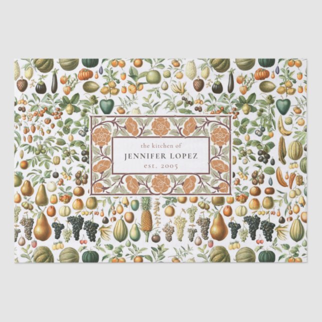 Adolphe Millot Patrón de frutas Papel de tejidos (Anverso)