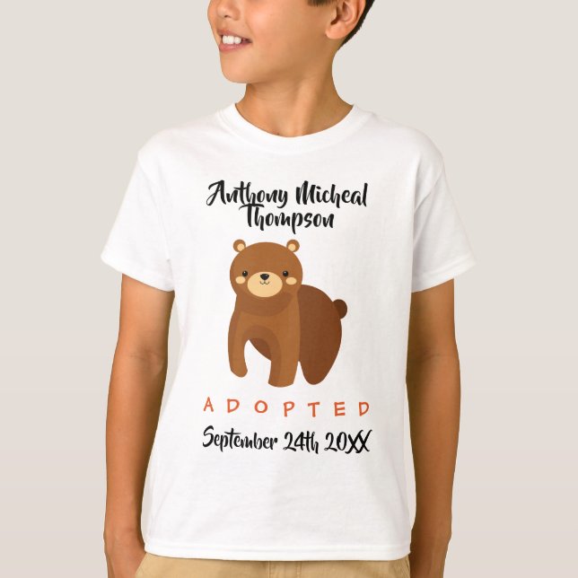 Adopción adoptada del oso de Brown - camisa (Anverso)