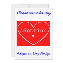 Adopción = Amor Día de adopción blanco Invitación 