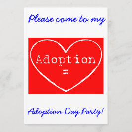 Adopción = Amor Día de adopción blanco Invitación 