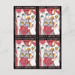 Adopción / Gatos de refugio 4 tarjetas planas de S