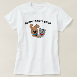 Adopta la camiseta del gato del perro