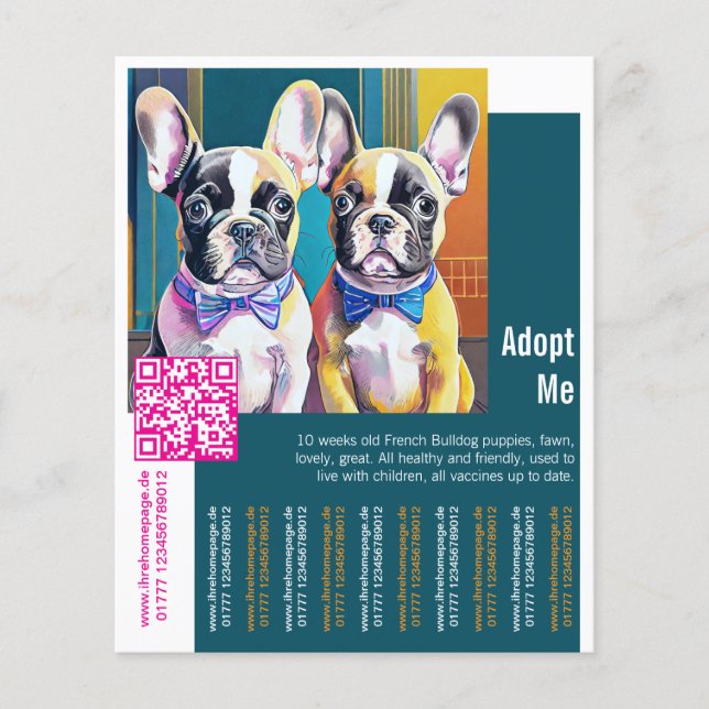 Adopta Me – Folleto de Reubicación de Perros (Frente)