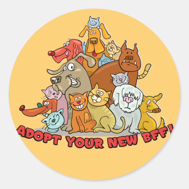 ¡Adopta tu nuevo BFF! Pegatinas (Anverso)