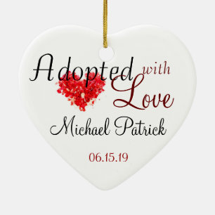 Adoptado con el ornamento de la adopción del amor