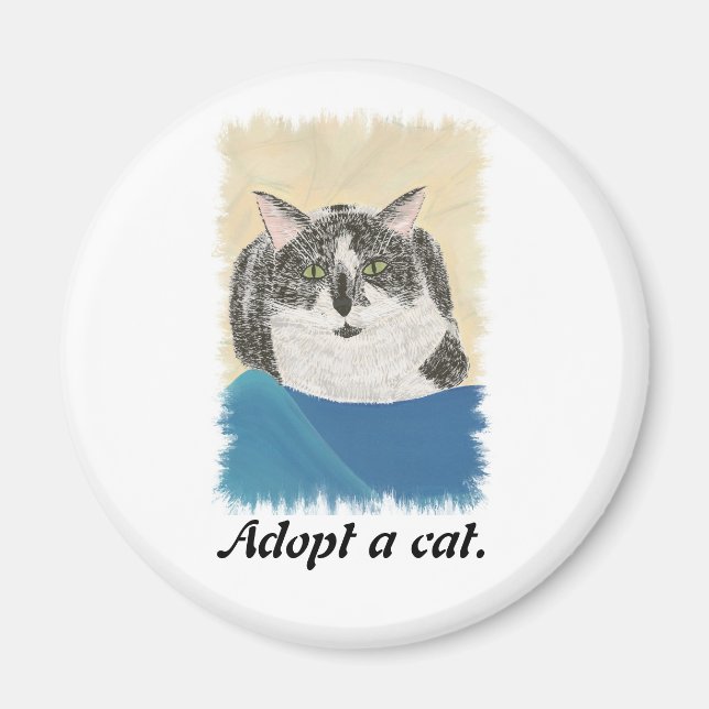 Adoptar imanes de promoción de gatos (Frente)