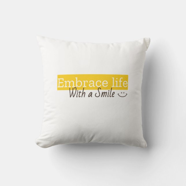 Adoptar la vida con un Cojín decorativo sonriente (Anverso)